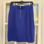 Philosophy Classic Chic Blue Pencil Skirt Career Gold Exposes Zipper Size 6 S Photo 1