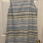 Christopher & Banks Christopher Banks Striped Linen Cotton Blend Sleeveless Shift Dress Womens Sz L Photo 0