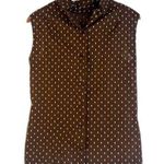Koret of California Brown with Bows Button Front Tank Blouse Size Medium Photo 0