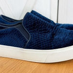 ALDO Embossed Velvet Slip On Sneakers Blue White Size 7.5 Photo 0