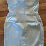 Naked Wardrobe NWOT  Statement Pale Blue Strapless Satin Mini Dress Small Photo 1