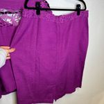 Ashley Stewart  Purple Linen Crochet Trim Jacket Skirt Suit Set Plus Size 24 18 Photo 4