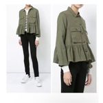The Great . Flutter Peplum Military Cropped Jacket Green Size 1 small Photo 1