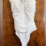 EXPRESS White Gathered Bodysuit Photo 1