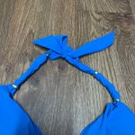 Lands' End  Solid Blue Ruched Slimming Womens Halter Tankini Swim Top Size 2 Photo 4