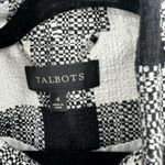 Talbots Women's Buffalo Check Textured Lined Full Zip Jacket Black White Size 4 Photo 5