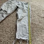 ZARA High Waisted Frayed Raw Hem Button Fly Straight Denim Jeans Pants Size 36 Photo 4