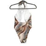 NWT Helen Owen Byblos Cutout Halter Cheeky High Cut One Piece Swimsuit SP Sand Tan Size undefined Photo 14