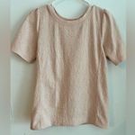 Loft  Women’s Textured Knit Short Sleeve Top Blush Pink Size XS Photo 2