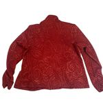 Erin London Women's M Standard Red Floral Textured Full Zip Jacket Size XL Photo 8