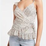 EXPRESS  Ruffle Wrap Cami Blouse Polka Dot M Photo 0