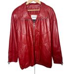 Saks 5th Avenue VTG Saks x Siena Red Leather Bomber Jacket Women's Sz. S Photo 1