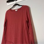 Sundance  Long Sleeve Shirt Asymmetrical Raw Hem Rust Orange Size XS Cotton Photo 1