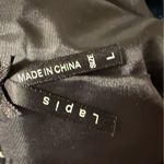 Lapis Cropped Jacket Wide Neckline 3/4 Sleeve Red Black Abstract Design Large Red Photo 5