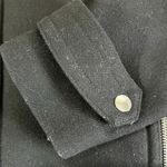 EXPRESS Womens Wool Blend Jacket Belted Asymmetrical Zip Trench Coat Black XL Photo 9