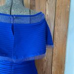 Tadashi Shoji  Tobara Pintucked Off Shoulder Ruffle Dress Electric Blue~ XS 🧡🎀 Photo 8