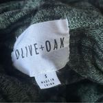 Olive & Oak  Green & Black Striped Cowl Neck Drawstring Sweater Size S Photo 3