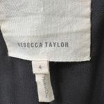 Rebecca Taylor  Black Jacket‎ Size 4 Black Zip Front Stretch Blazer Feminine Fit Photo 3