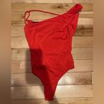 Lulus LULU’S MODERN BEAUTY RED ASYMMETRICAL COWL NECK BODYSUIT Photo 3