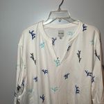 Nic+Zoe plus size coral reef embroidered white beachy v-neck tunic top size 1X Photo 2