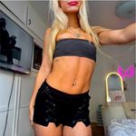 Spirit black lace up mini shorts grunge cut out high waisted  Photo 1