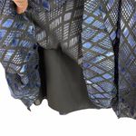 Alfani  Silk Shimmer Blue Black Midi Skirt Size 8 Photo 2