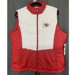NFL Kansas City Chiefs Women's large Red White Full-Zip Sleeveless Quilted Vest Photo 1