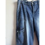 Celebrity Ace 90's Skater Womens Denim Jeans Sz 22 Blue Cargo Wide Leg Stretch Photo 4