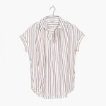 Madewell  Slightly Oversized Cotton Central Shirt in Sadie‎ Stripe Multistripe XS Photo 2