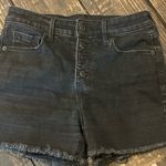 Old Navy Old Navy High Rise Black Wash Denim Button Fly Frayed Hem Jean Shorts Photo 0