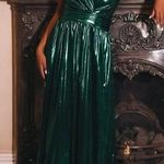 NWT IVY CITY CO HERA DRESS IN GREEN METALLIC Size XS Photo 0