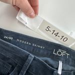 Ann Taylor LOFT Pants Women 00 24 Blue Grey Skinny Corduroy Mid Rise Cotton Photo 3
