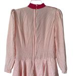 Vintage In The Mood Pink Peplum Dress Hot Pink Lace Detail size 14 Photo 5