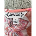 Nanette Lepore NWT  Top Blouse S Small Pink Paisley Tassel Tie V Neck School Boho Photo 1