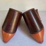 Franco Sarto Tan Leather Block Heel Loafers Women’s Sz 9.5M Classic Penny Heels Photo 7