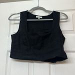 Gianni Bini  Linen Blend Crop Top Black Photo 3