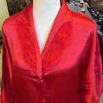 Private Touches Polyester satin pajamas pant set Red Size M Photo 1