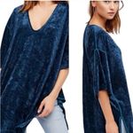 We The Free Free People Midnight Blue Velvet Top sz Xs Photo 1