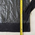 Lamb leather mixed media top long sleeves perforated leather sweater size S Black Photo 3