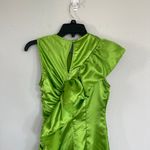 Let Me Be. Sleeveless Green Satin Ruched Dress Size XSP    Photo 8