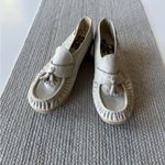 Vintage SAS Ivory Tassel Penny Loafers Genuine Leather Handsewn Made in USA Sz 9 White Photo 9
