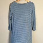 J.Jill  3/4 Sleeve Striped Lightweight Shirt Dress Women's XS Petite Blue Black Photo 2