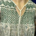 Rachel Roy  women’s Boho Peasant Top with Tassel Tie Printed Cap Sleeve Blouse XS Photo 3