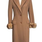 Giuliana Teso Pure Cashmere Coat with Fur Cuffs Italian 40/US Small 4 Photo 0