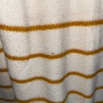 Abercrombie & Fitch White & Yellow Striped Zip Shoulder Sweater Photo 4