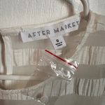 After Market Women's White Textured Striped Sheer Sleeveless Drop Waist Dress S Photo 2