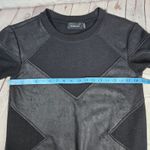 MINKPINK Black Faux Suede Leather Combo Short Sleeve Tunic Top Sweatshirt Dress Photo 4