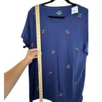 J.Crew NEW Collector Tee Embroidered cherry graphic Women XXL Blue Relaxed Photo 6