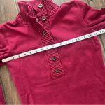 Eddie Bauer  Button Front High Neck Long Sleeve Sweater size XS Brick Red Photo 2