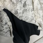 love on a hanger New  Dress sz M Ivory & Black Crochet Lace Short Sleeve Lined Photo 3